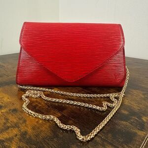Louis Vuitton Vintage Bag Red Epi Leather Art Deco PM